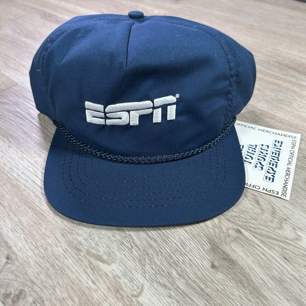 VTG ESPN Snapback Hat NWT Swingster Blue Rope Cap Made in USA